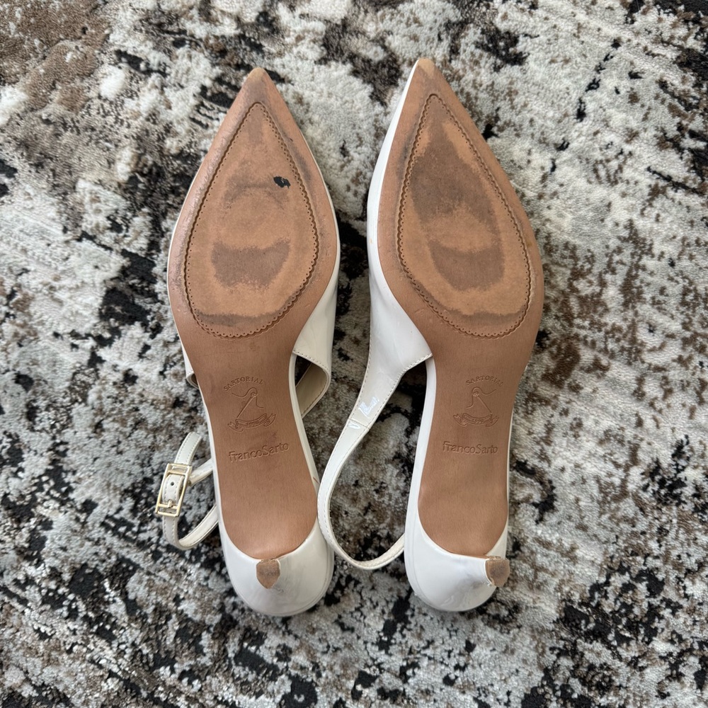 Franco Sarto Women's Cream Slingback Kitten Heels - Picture 4 of 4
